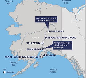 alaska map for grand adventures tour