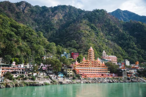 Rishikesh is at the foothills of the Himalayan Mountains and is a holy town now world famous as Yoga Capital of the World